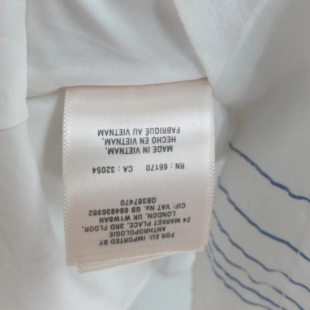 Anthropologie Moulinett Soeurs Dress Seapane Eyelet White Blue - Picture 14 of 15